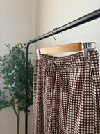Pantalon fluide Vichy - Marron & Blanc