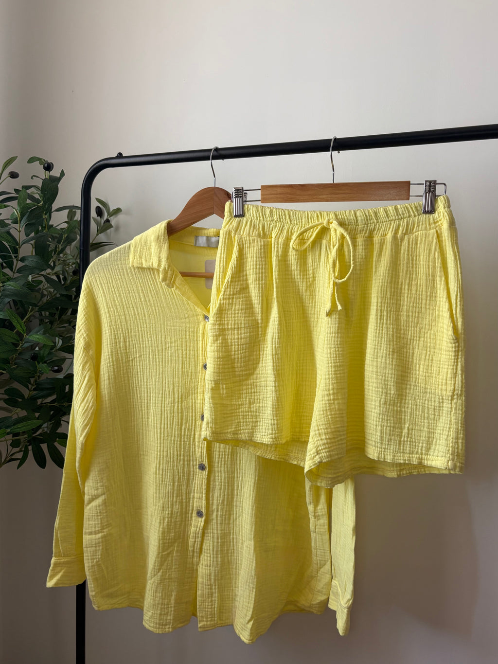 Ensemble chemise & short - Jaune