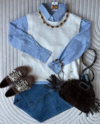 Pull sans manche - Blanc