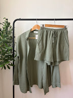 Ensemble chemise & short - Kaki