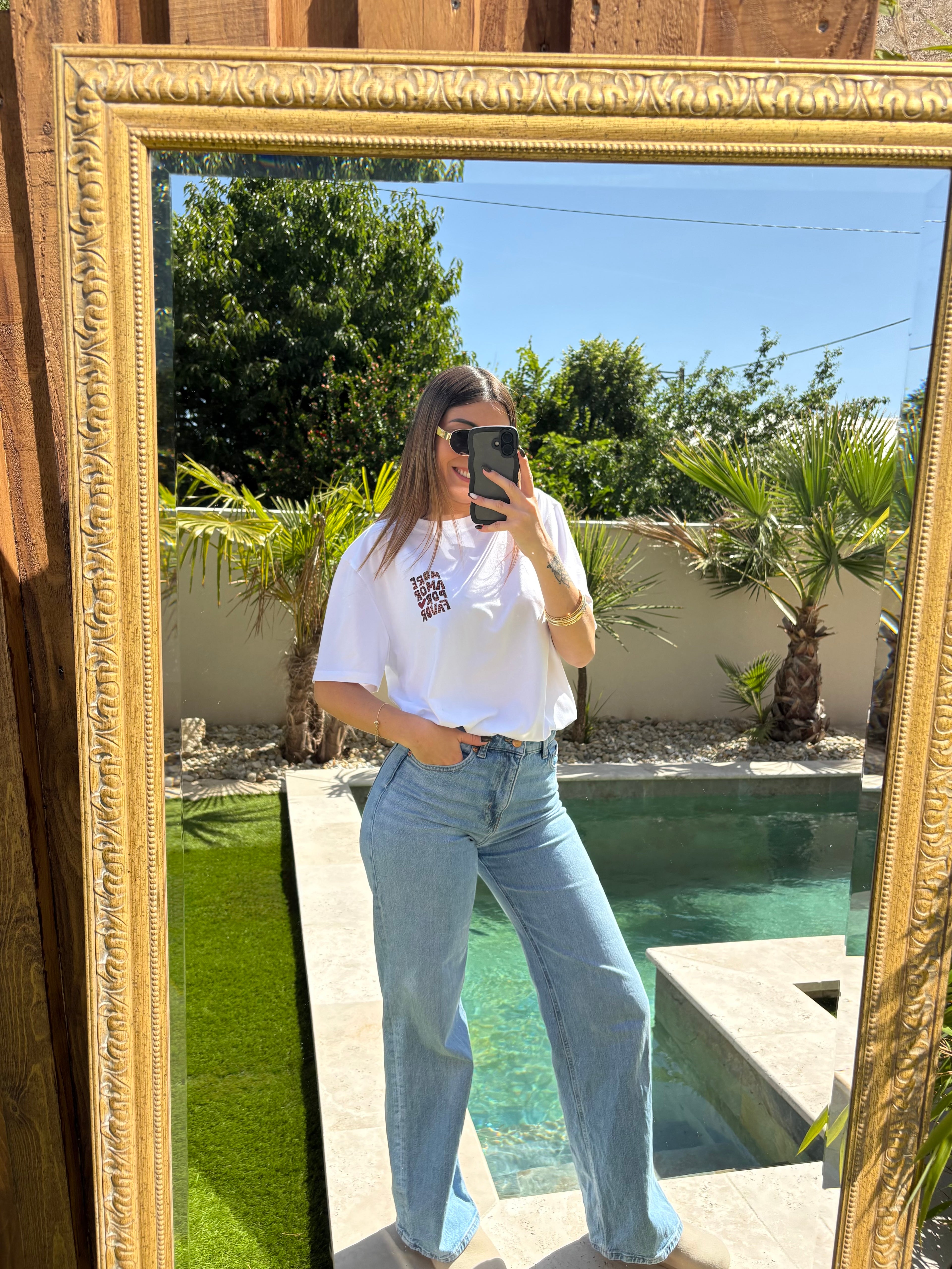 T-shirt Amore – Blanc & Léopard