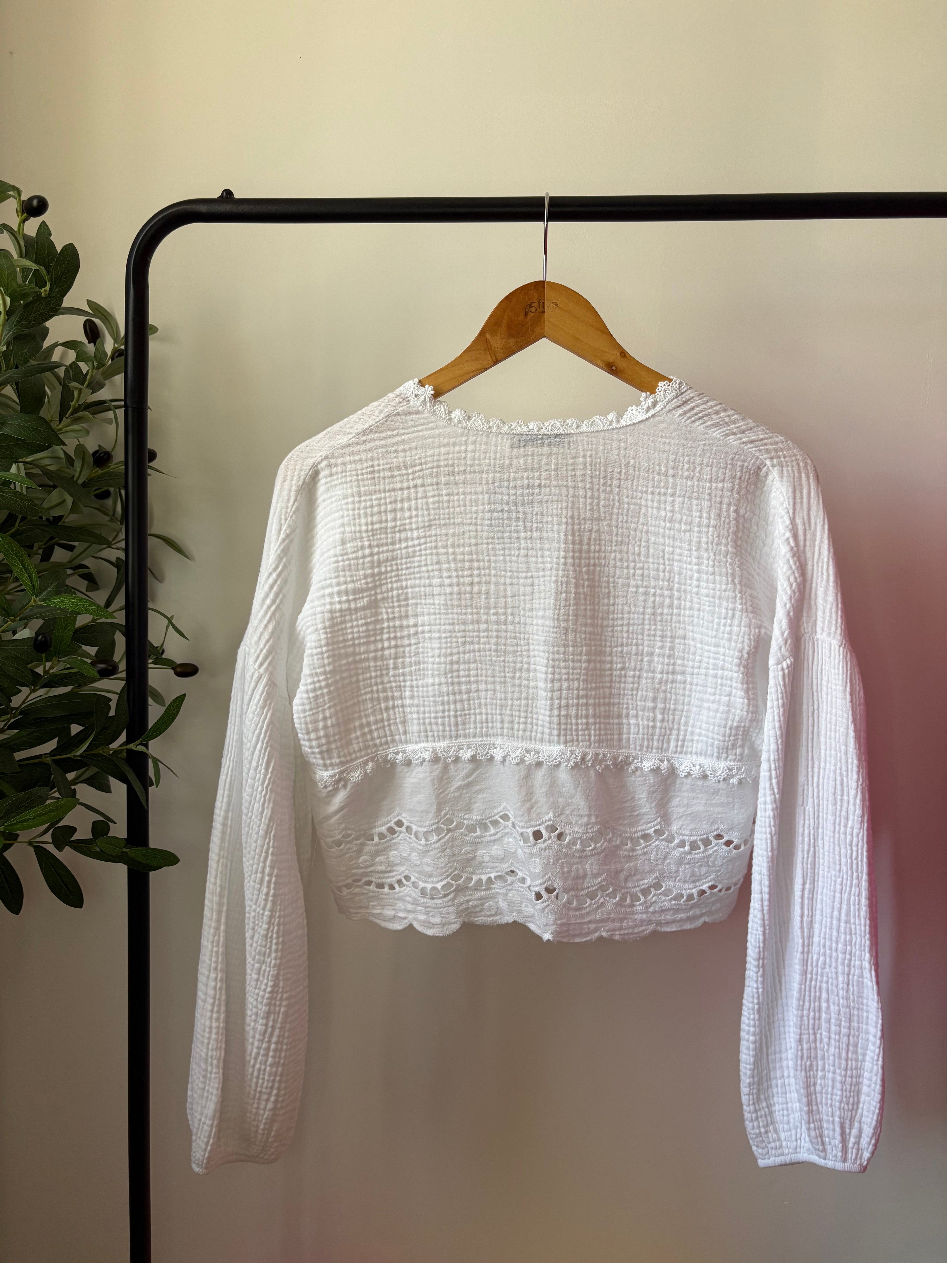 Blouse avec Dentelle - Blanche