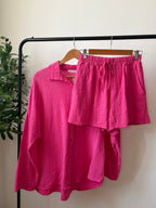 Ensemble chemise & short - Rose