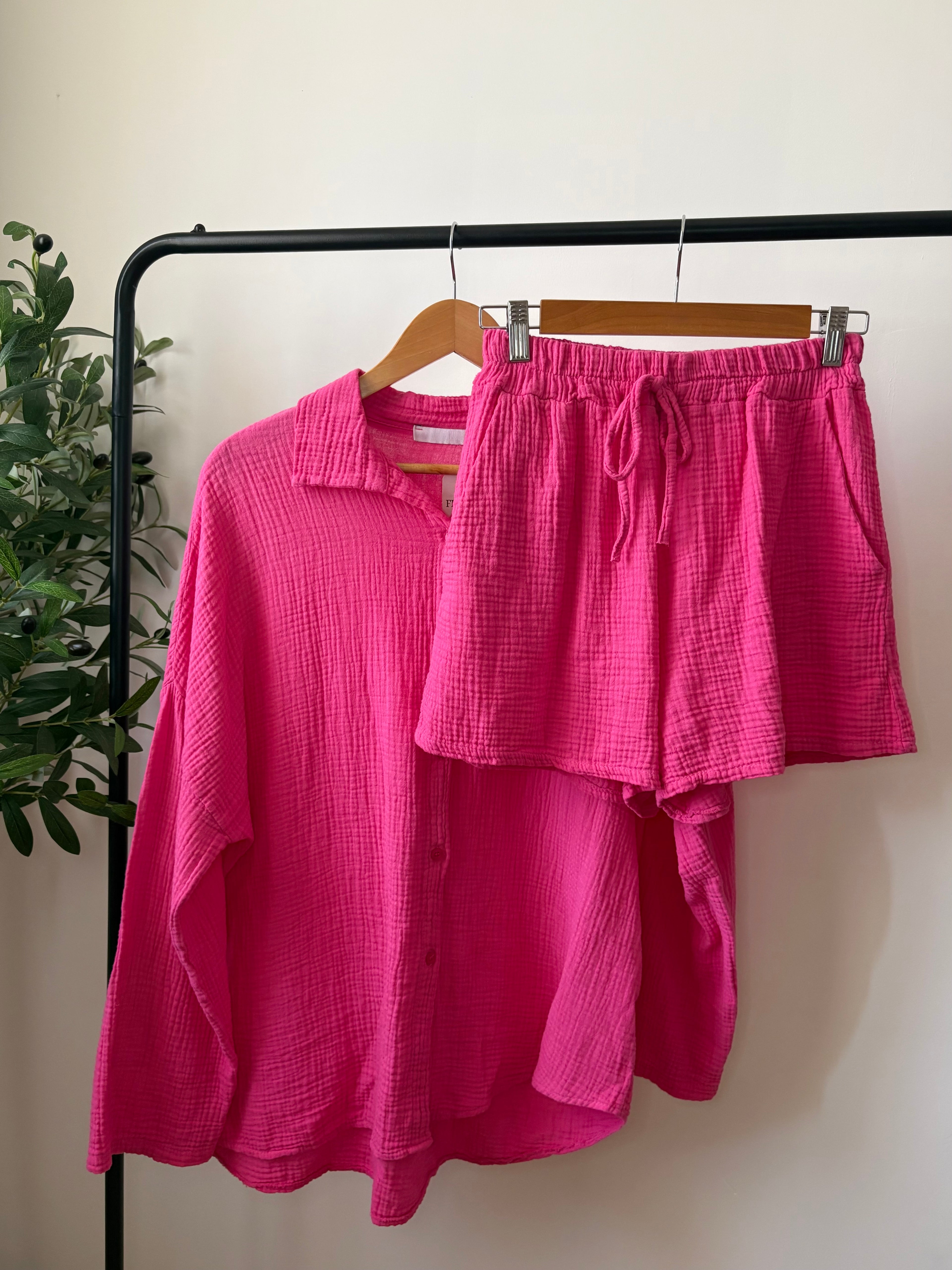 Ensemble chemise & short - Rose