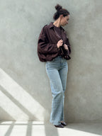 Suede balloon jacket - Chocolate