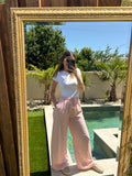 Pantalon fluide Vichy - Rose & Blanc