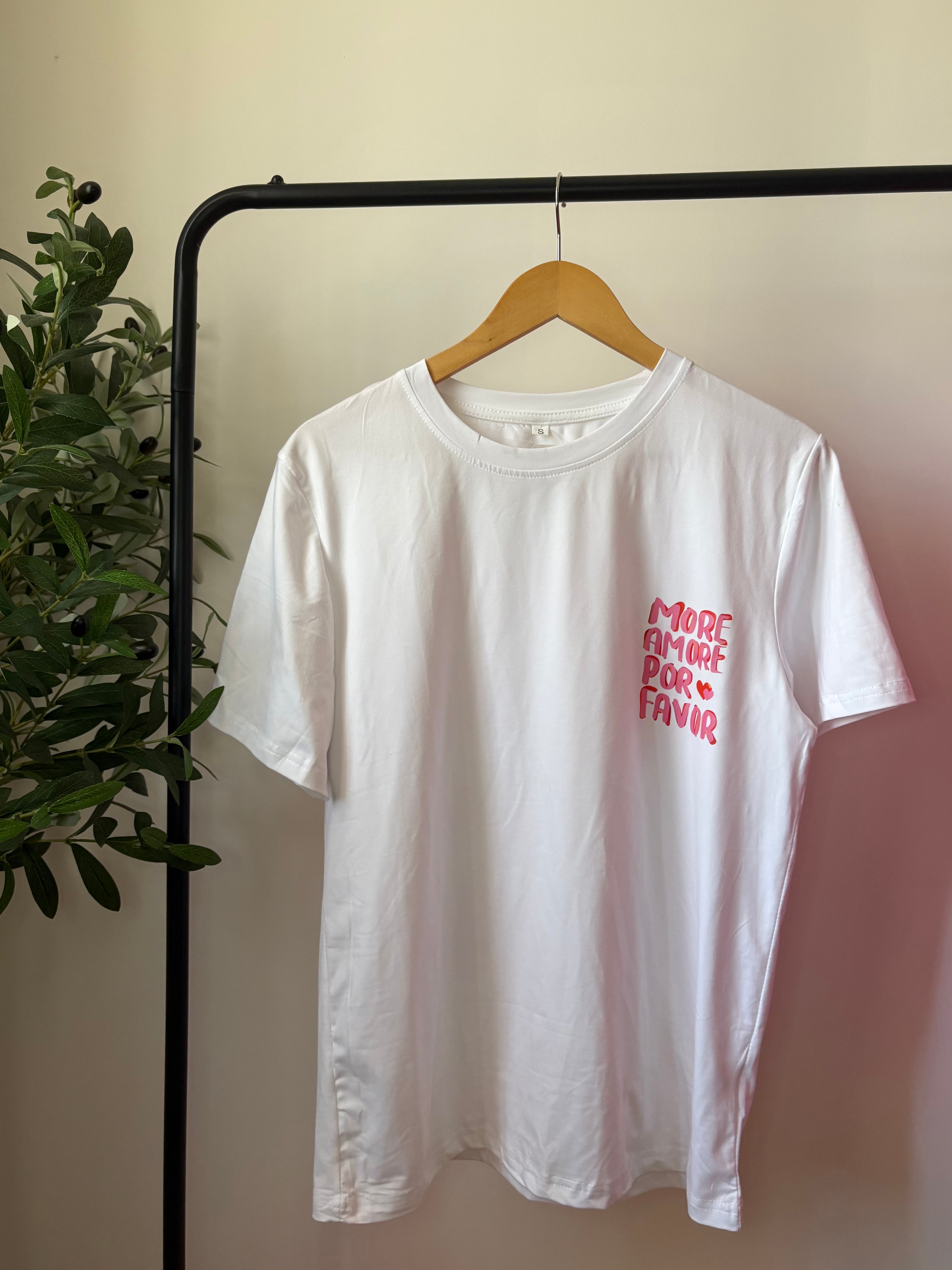 T-shirt Amore - Blanc & Rose