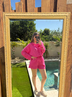 Ensemble chemise & short - Rose