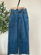 Jean taille haute coupe droite - Bleu