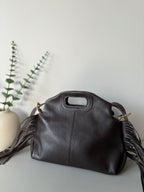 Sac cuir grainé S - Chocolat