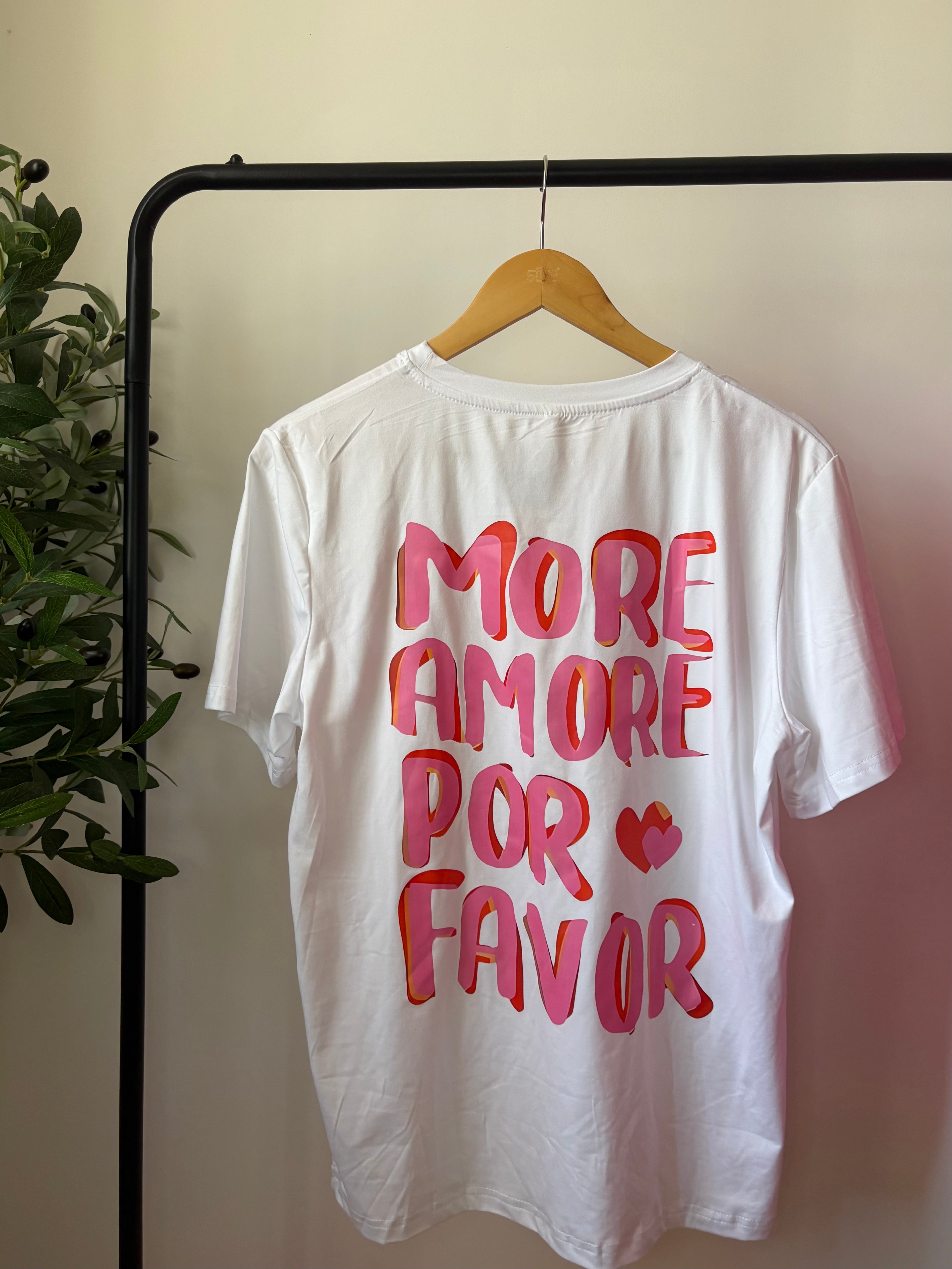 T-shirt Amore - Blanc & Rose