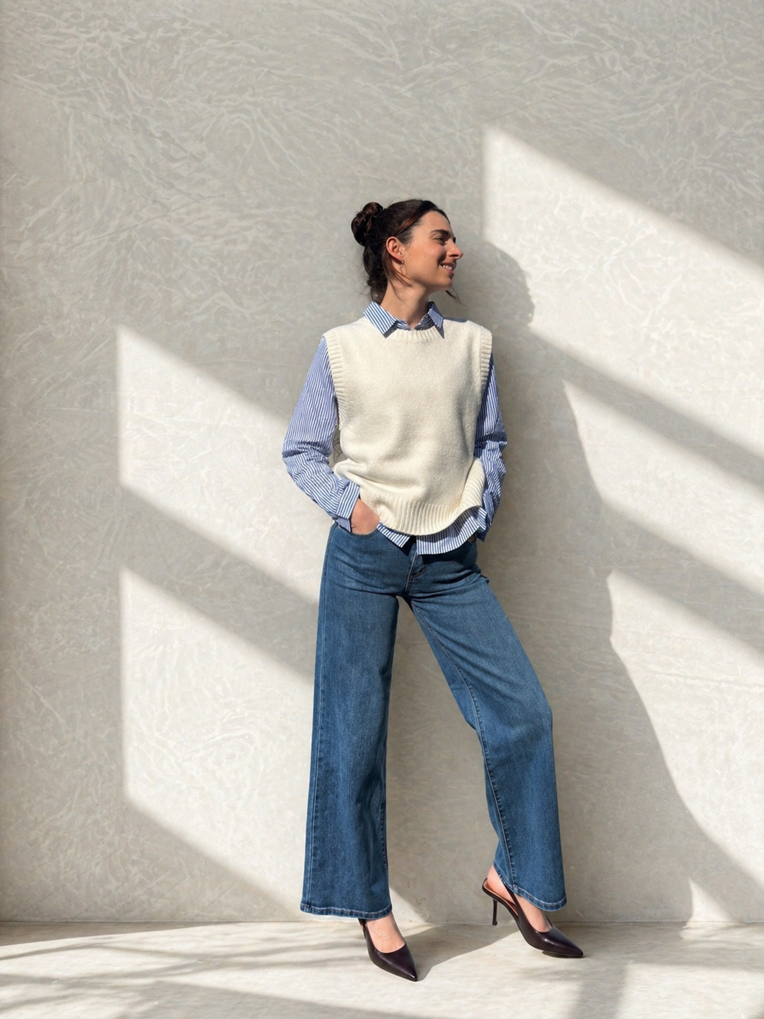 Pull sans manche - Blanc