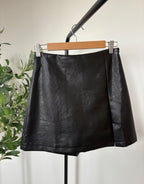 Faux leather skort - Black