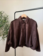 Suede balloon jacket - Chocolate
